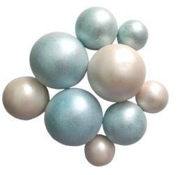 Шоколадні сфери біло-блакитні перламутрові