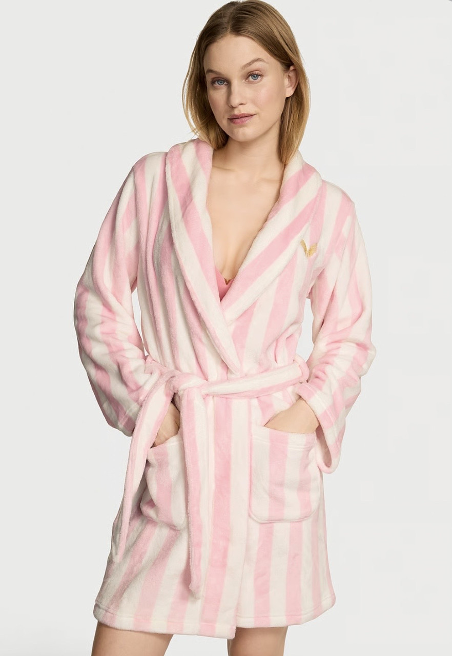 Халат теплий жіночий в рожеву смужку з нової колекції Victoria’s Secret, оригінал, фото 1