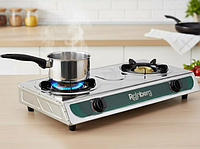 Кухонна плита rainberg двохкамфорна під балон Плита настільна 2 конфорки Газові настільні плитки