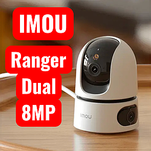 Камера Wi-Fi IMOU Ranger Dual 8MP IP з двома лінзами 360° нічне бачення розумна безпека поворотна відео-няня