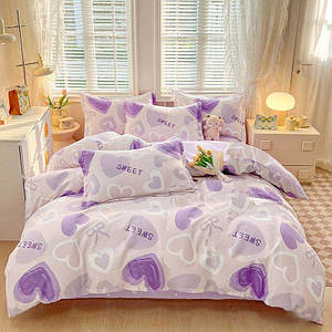 Підліткова постільна білизна Солодки серця Бязь Люкс MERISET — Підлітковий 1,5 на гумці