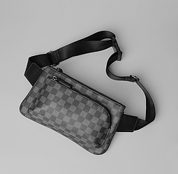 Чоловіча сумка бананка поясна картата Louis Vuitton