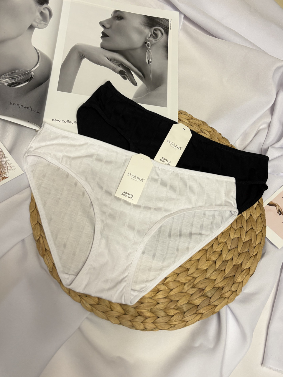 Жіночі трусики сліпи бавовняні в рубчик, розмір L/XL, фото 1