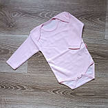 Боді на дівчинку / набір 2 шт. / довгий рукав / р.68, 3-6 місяців / рожевий + білий, фото 3