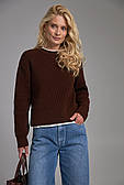 Джемпер жіночий базовий однотонний, колір шоколадний. Модель 2865 Trikobakh