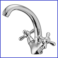 Змішувач для умивальника високий двовентильний Haiba Dominox 272 (HB0080)