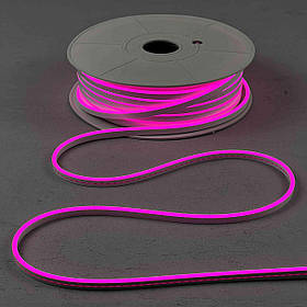 Світлодіодний гнучкий неон SMD 2835/120 12 V 6*12 mm рожевий IP65 (1 м) Код 52665