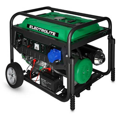 Бензиновий генератор ELECTROLITE 8 кВт, 4-тактний двигун, однофазний, 25 л