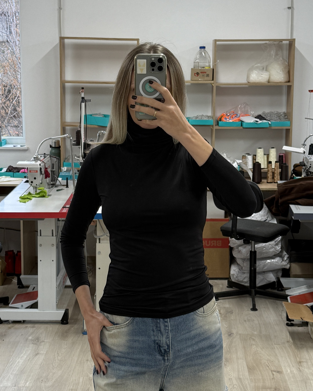 Жіночий гольф чорний, фото 1