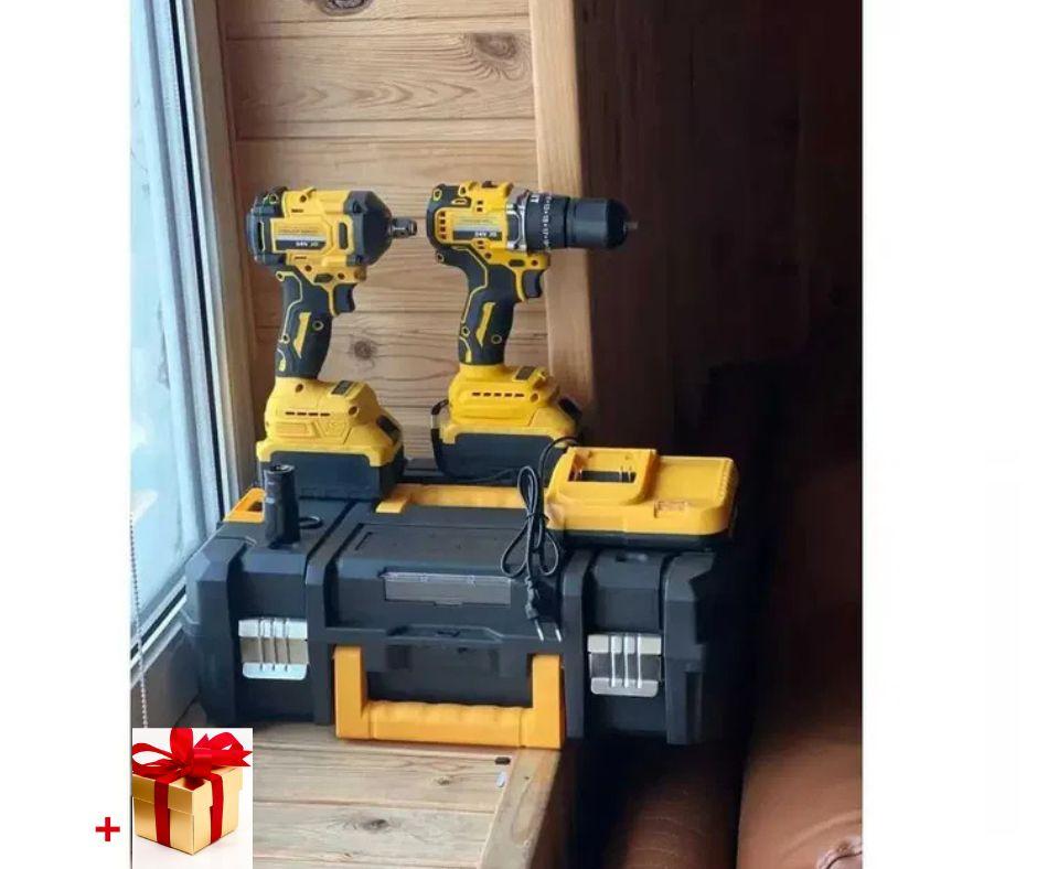 Комплект  2 в 1. Набір у валізі Шурупокрут + Гайковерт Інструменти, фото 1