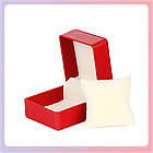 Подарункова коробка для браслетів і годинників червона. Стильний футляр із подушечкою й упаковкою, фото 8