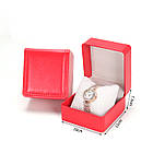 Подарункова коробка для браслетів і годинників червона. Стильний футляр із подушечкою й упаковкою, фото 3