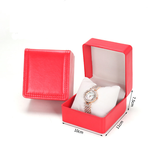 Подарункова коробка для браслетів і годинників червона. Стильний футляр із подушечкою й упаковкою