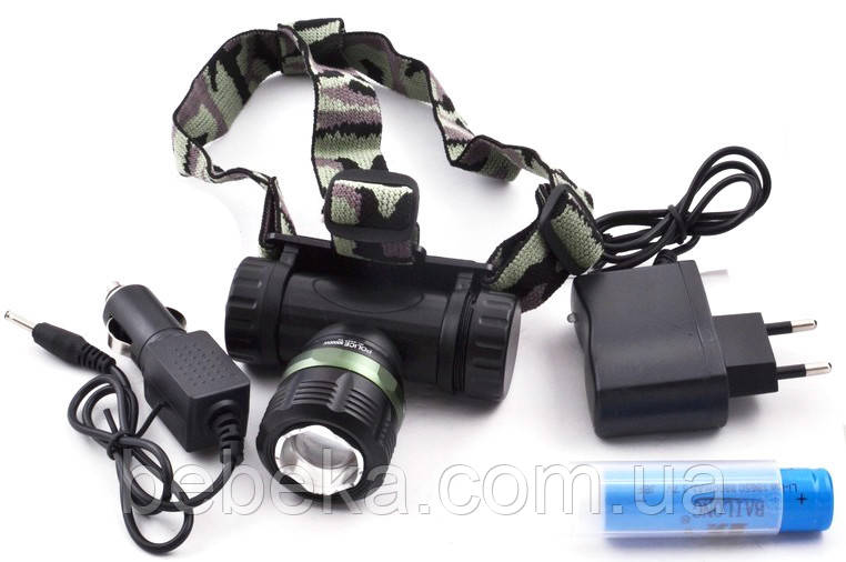 Ліхтарик налобний металевий POLICE BL-6957 99000W zoom ЗУсеть+авто 3 реж