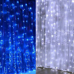 Вулична гірлянда Водоспад 3х3м 680 ламп (Синій, білий, мікс)