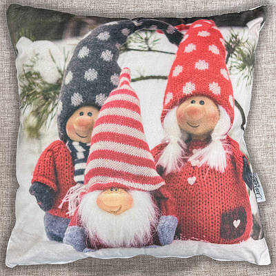 Подушка (45x45см) декоративна одностороння Decorator з Різдвяним принтом (84-188)
