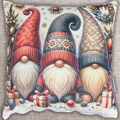 Подушка (45x45см) декоративна двостороння Decorator з Різдвяним принтом (84-190)
