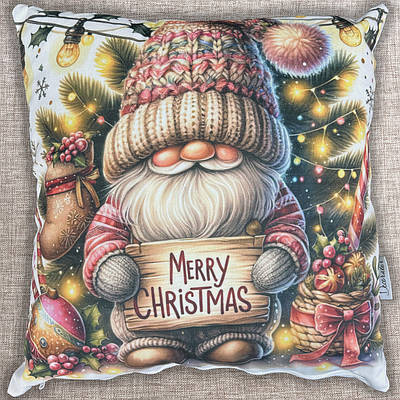 Подушка (45x45см) декоративна одностороння Decorator з Різдвяним принтом (84-185)