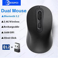 Бездротова аккумуляторна мишка M520  2,4 ГГц + BT5.2 1600DPI Black