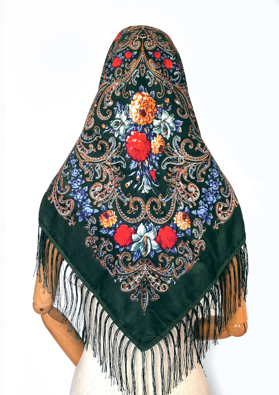 Хустка народний мотив українська Мапта зелена, фото 1