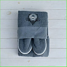 Чоловічий набір для лазні подарунковий, набір для сауни чоловічий Туреччина банний в подарунок Графітовий