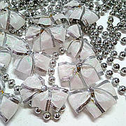 Новорічна прикраса бант 6 см | ялинкові бантики бант новорічні іграшки