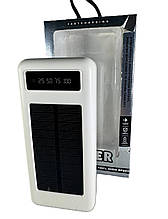 Power bank /Повербанк Universal 30000 mAh/сонячна панель/ з вбудованими шнурами/ліхтар