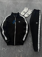 Зимовий спортивний костюм Fred Perry лампас: кофта-штани унисекс, Спортивний чоловічий костюм зима Fred Perry