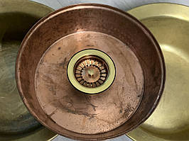 Мідна мийка, таз, умивальник, раковина діаметром 345 мм