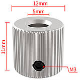 Шестерня екструдера Kingroon М3, 11*12*5мм, 40 зубців, нержавіюча сталь, фото 2