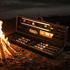 Ексклюзивний дерев'яний комплект у кейсі для шашлику