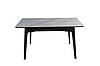 Стіл BERLIN CERAMIC 111(140)*75 сірий глянець/чорний каркас, фото 6