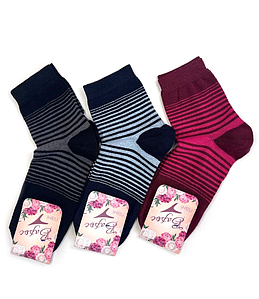 Жіночі шкарпетки Полосаті асорті 23-25 р. (12 пар!) (Демісезонні) Варос