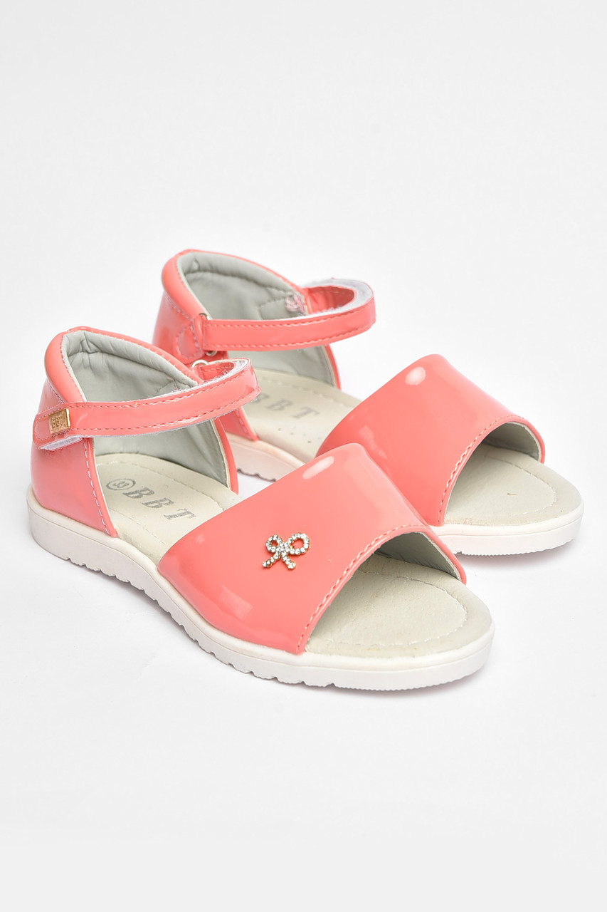 Босоніжки дитячі темно-рожевого кольору на ліпучці 204363T Безкоштовна доставка, фото 1