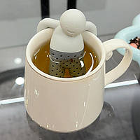 Ситечко для чаю Чоловічок 85 на 65 мм сірий