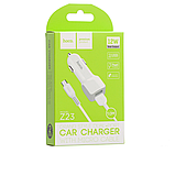 АЗП Hoco Z23 grand style dual-port car charger with Micro 2USB 2.4A Білий, фото 2