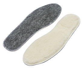 Устілки для взуття фетр + овчина 46 розмір (довжина 29,5 см)