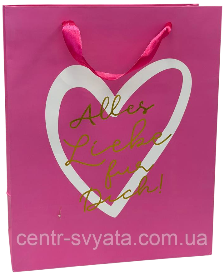 Подарунковий пакет "Серце" 26х32х12 см
