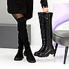 Високі чорні чоботи блискавка ботфорти по всій довжині, фото 10