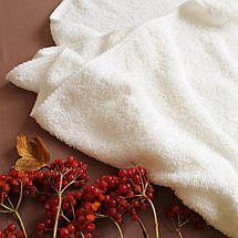 Тепла Махрова крижма без кутика молочного кольору 90х80 см базова модель з натуральної бавовни, фото 3