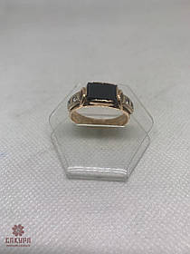 Золотий Перстень зі вставкою онікс