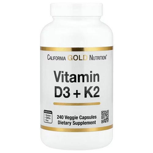 Вітаміни California Gold Nutrition Vitamin D3+K2 (240 капсул.), фото 1