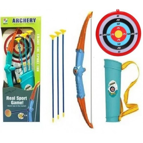 Лук 887-6 зі стрілами 3кол.в коробці р.54.5х4х21см