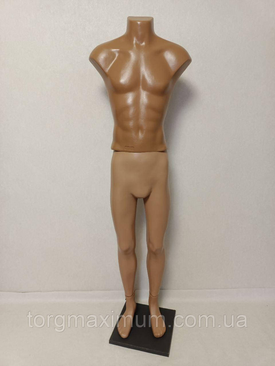 Манекен чоловічий у повний зріст без голови "Стас" на полімерній підставці, фото 1