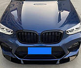 Передний спойлер 3D (для F98 2018-2022, черный глянец) для BMW X4 G02 2018- гг