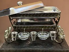 Садж для шашлику Виноград прямокутний 45/35 см із соусницями та рюмками