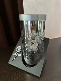 Лампадка сонячна батарея на підставці (Срібна) 24см в NEW дизайні!!! Роза