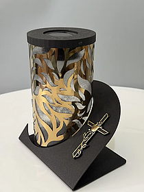 Лампадка мала на сонячній батареї золота 15 см