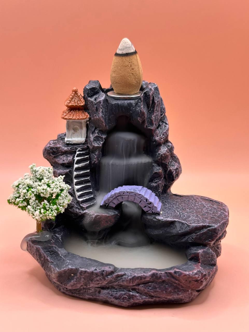 Димний фонтан. Водоспад міст. Рідкий дим. Пальник для ароматерапії. Підставка для благовоння Дим Дзен, розмір 7 х 9 см, Індія, фото 1