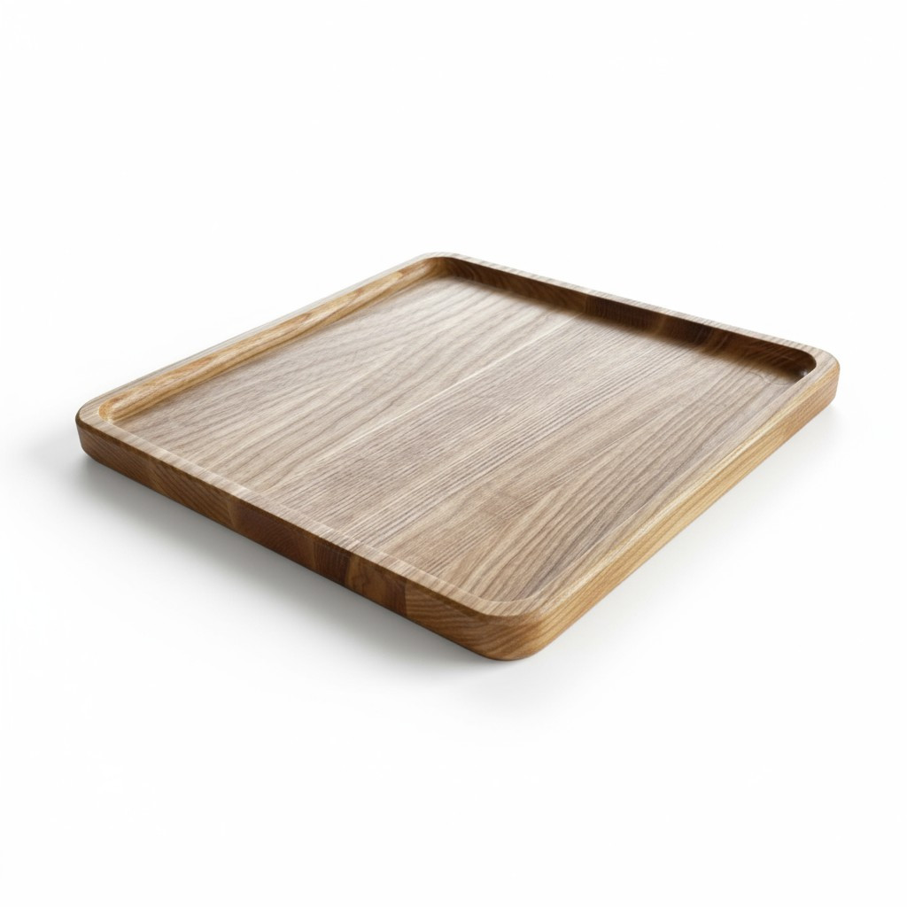 Сервірувальна дошка дерев'яна тарілка для подачі стейка шашлику м'ясних страв та нарізки 24х24 см "Аквадра", фото 1